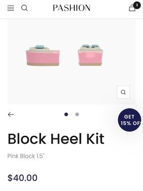 NWTs Pashion Footwear Pink 1.5” Block Heel Kit